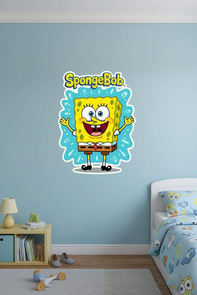 Adesivo de Parede Bob Esponja Divers�o Colorida