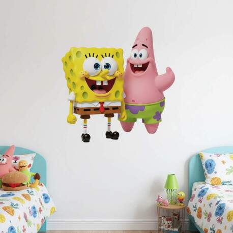 Adesivo de Parede Patrik e Bob Esponja Diverso Aqutica