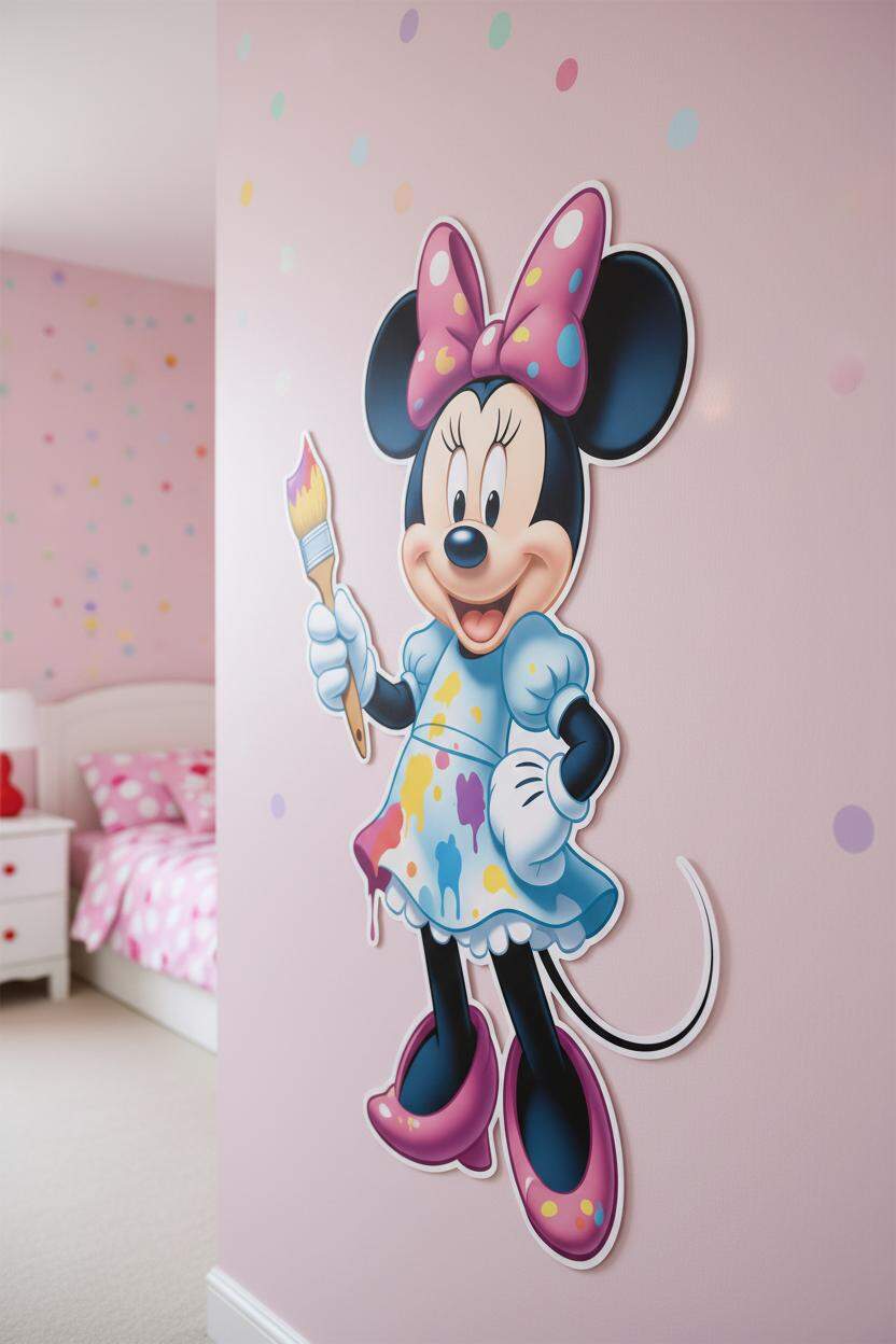 Adesivo de Parede Minnie Arte Divertida