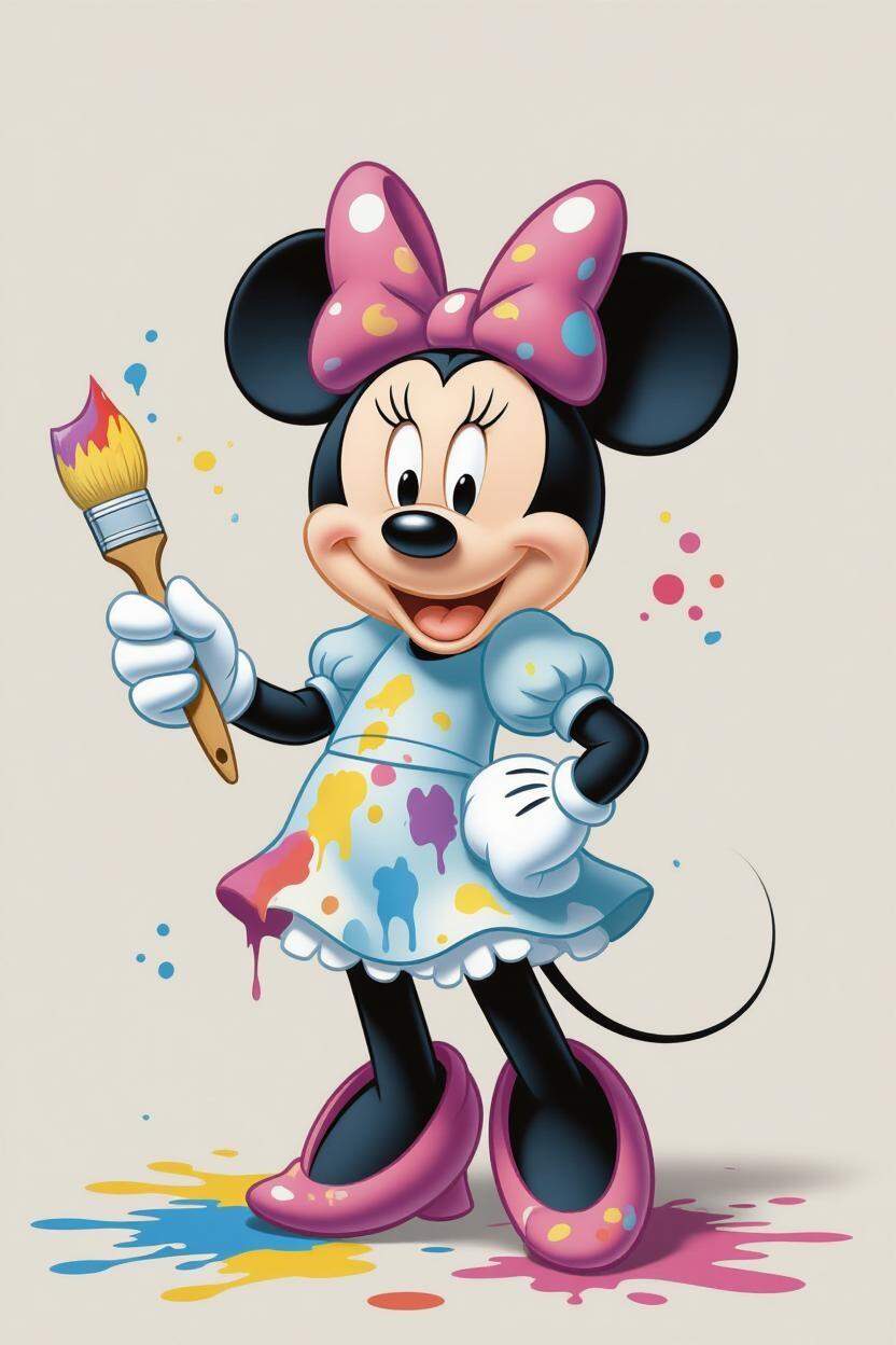 Adesivo de Parede Minnie Arte Divertida