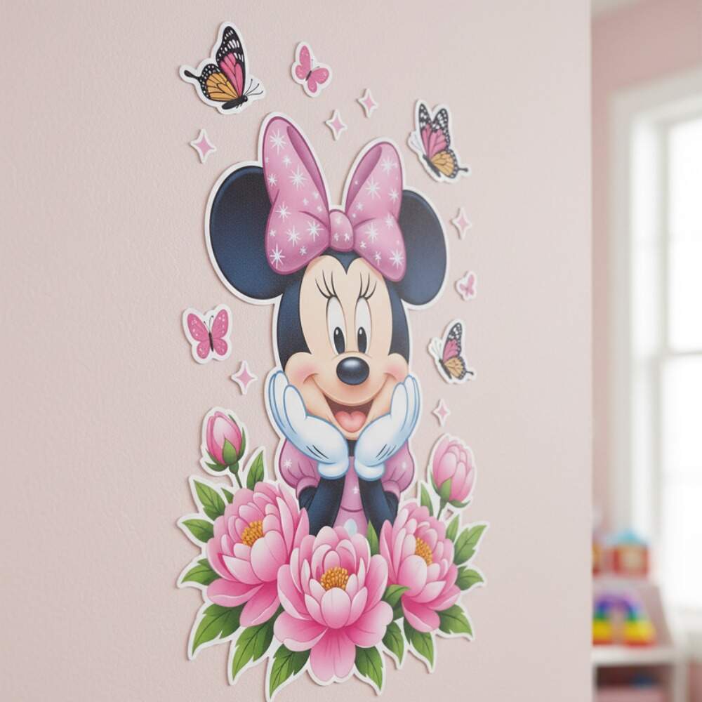 Adesivo de Parede Minnie Mouse Floral