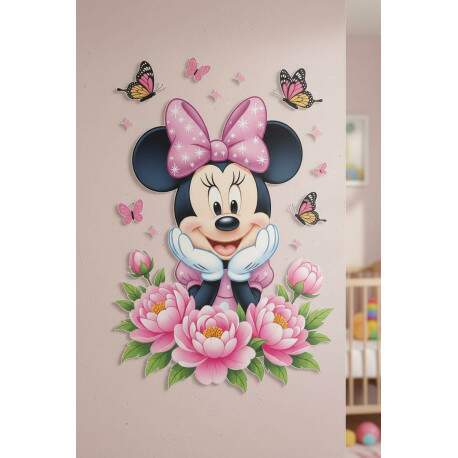 Adesivo de Parede Minnie Mouse Floral