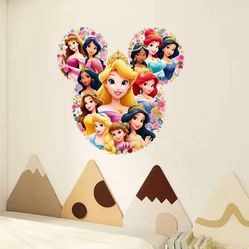 Adesivo de Parede Princesas Disney Aventura Floral