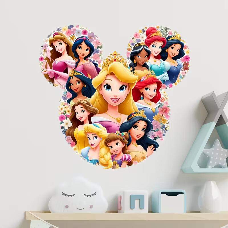 Adesivo de Parede Princesas Disney Aventura Floral