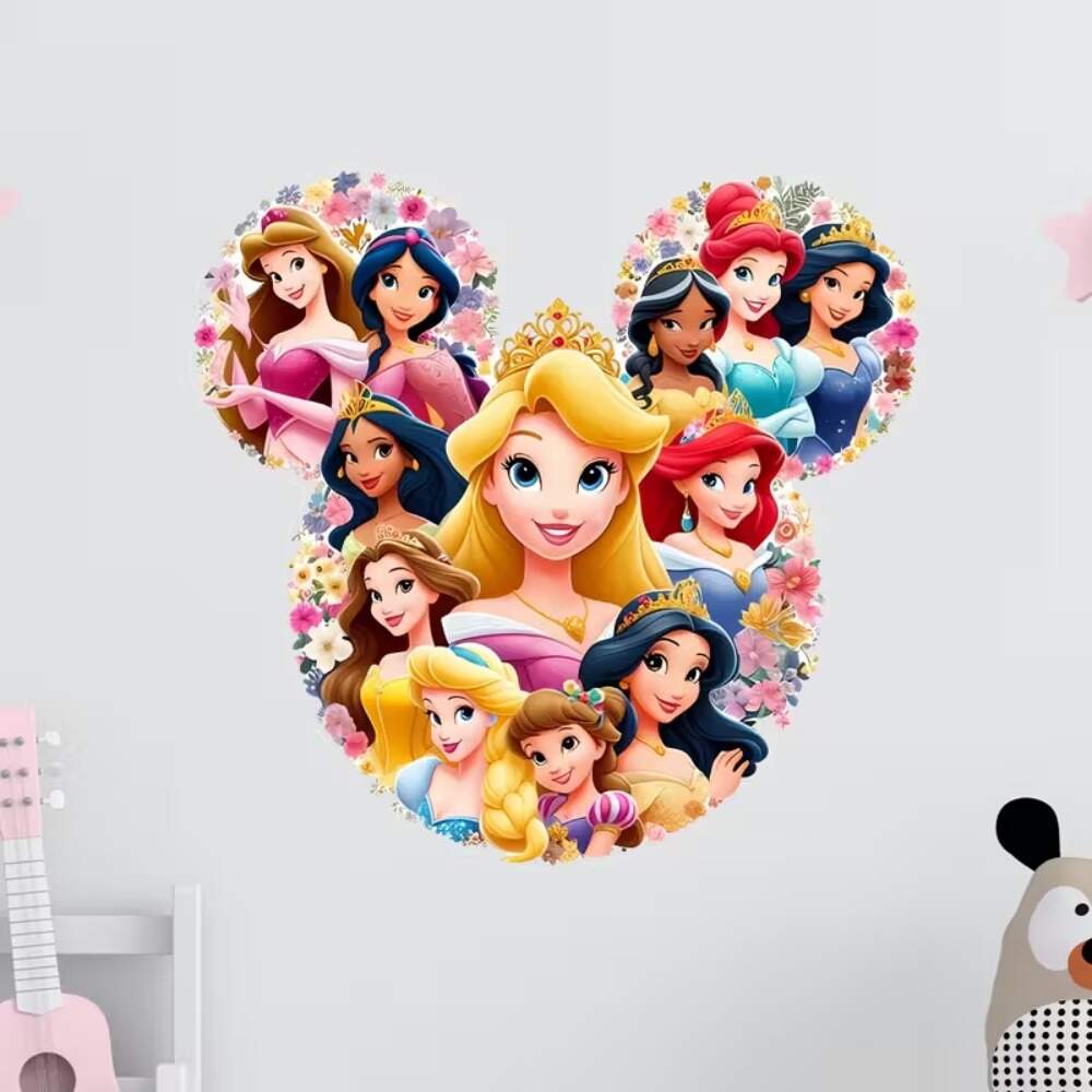 Adesivo de Parede Princesas Disney Aventura Floral
