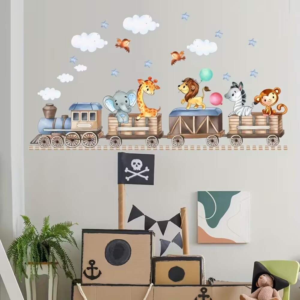 Adesivo de Parede Trem Aventura Animal
