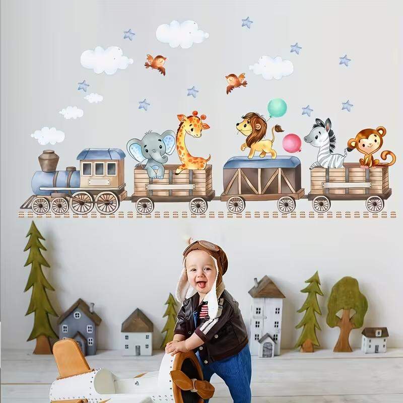 Adesivo de Parede Trem Aventura Animal