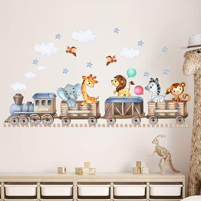 Adesivo de Parede Trem Aventura Animal