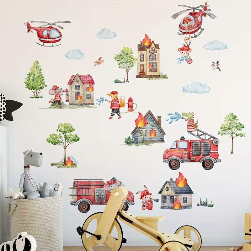 Adesivo de Parede Aventura dos Bombeiros
