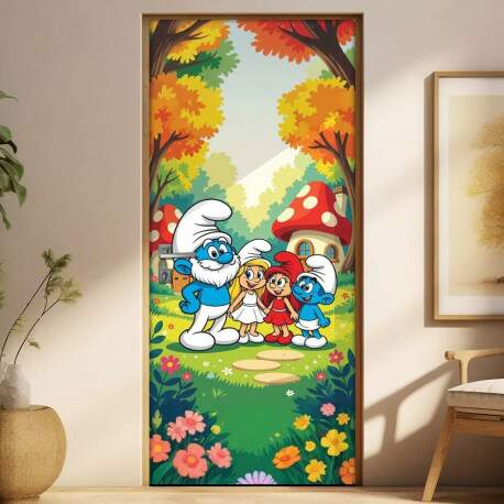 Adesivo de Porta Os Smurfs