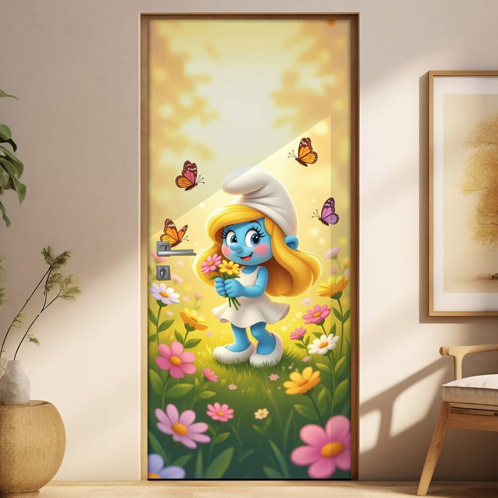 Adesivo de Porta Os Smurfs