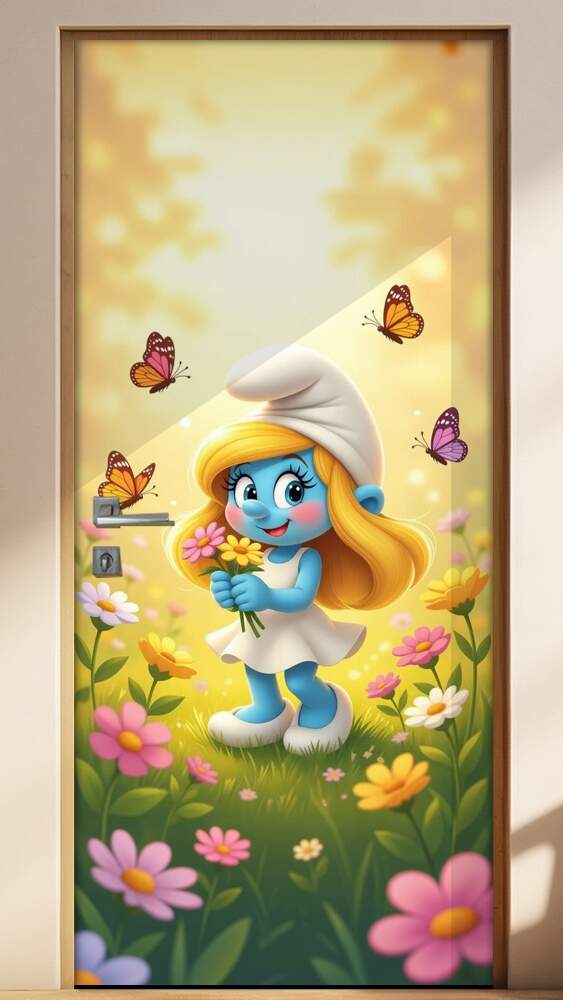 Adesivo de Porta Os Smurfs