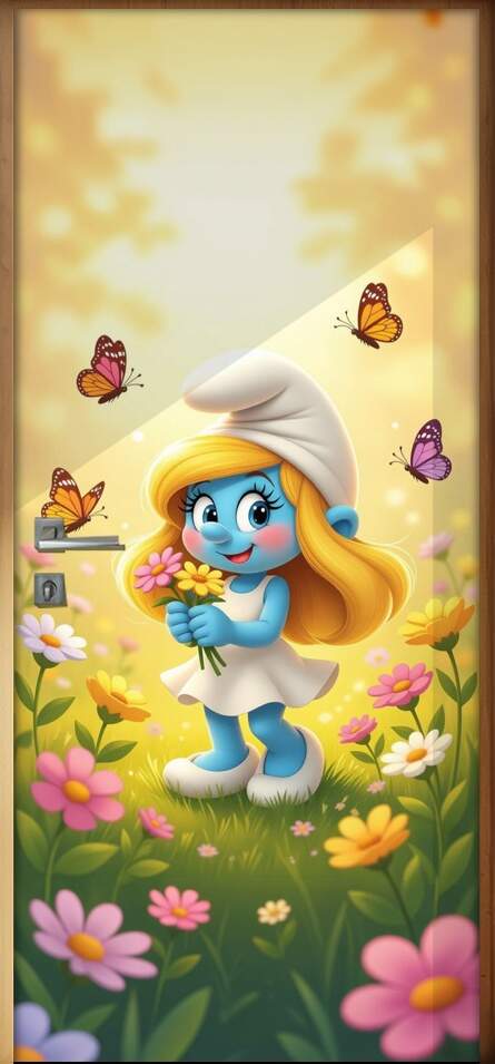 Adesivo de Porta Os Smurfs