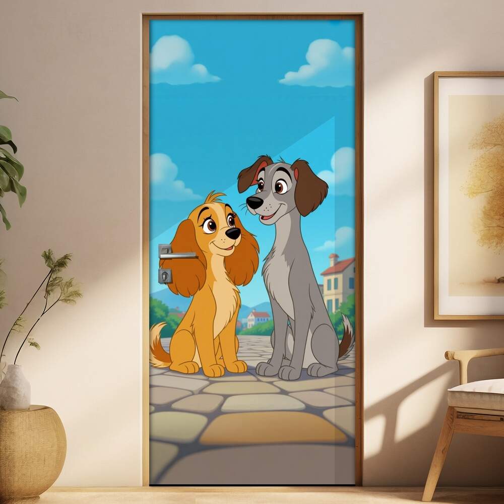 Adesivo de Porta A Dama e o Vagabundo