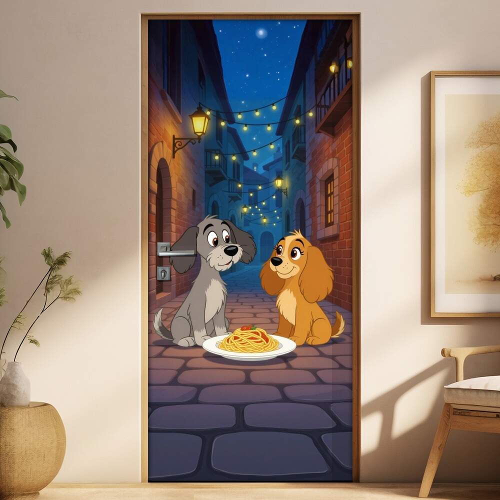 Adesivo de Porta A Dama e o Vagabundo