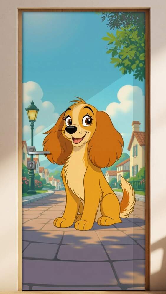 Adesivo de Porta A Dama e o Vagabundo