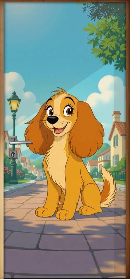 Adesivo de Porta A Dama e o Vagabundo