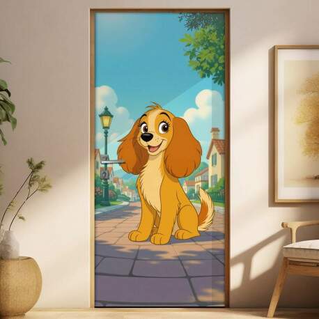 Adesivo de Porta A Dama e o Vagabundo