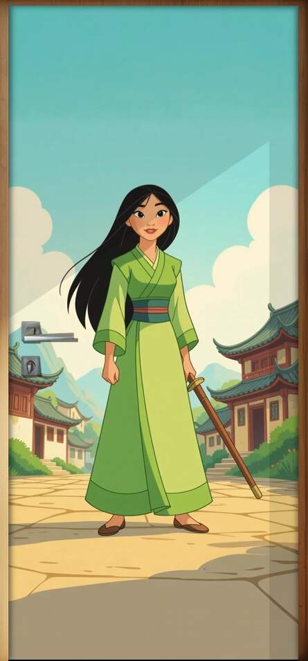 Adesivo de Porta Mulan