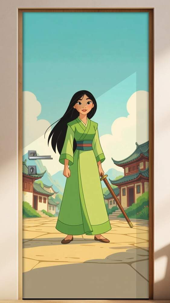 Adesivo de Porta Mulan
