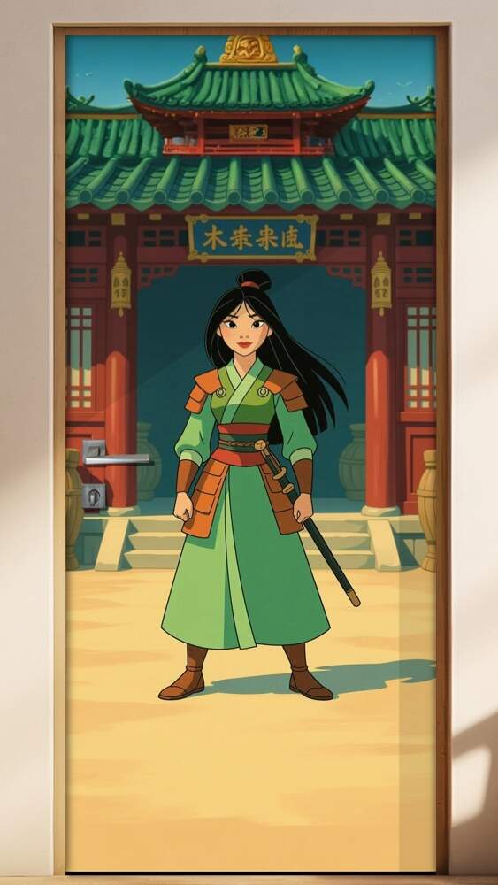 Adesivo de Porta Mulan