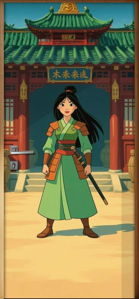 Adesivo de Porta Mulan