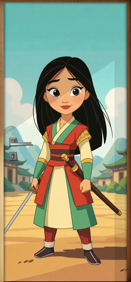 Adesivo de Porta Mulan