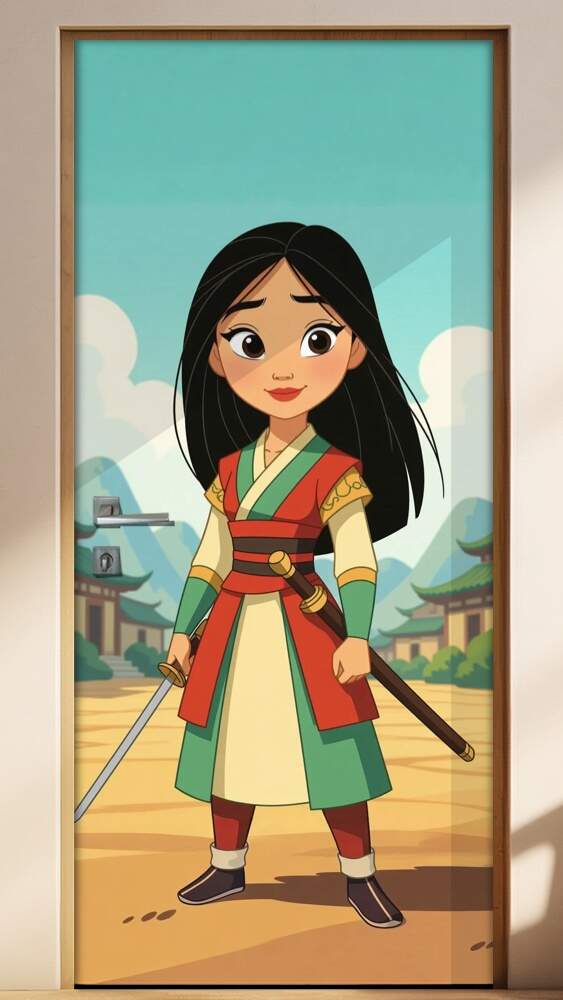 Adesivo de Porta Mulan