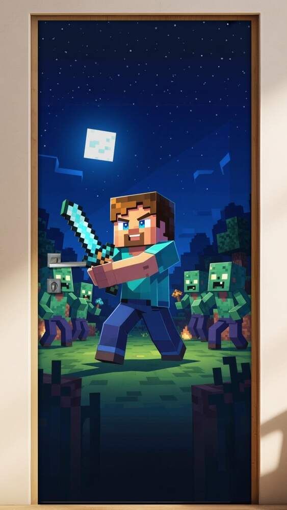 Adesivo de Porta Minecraft