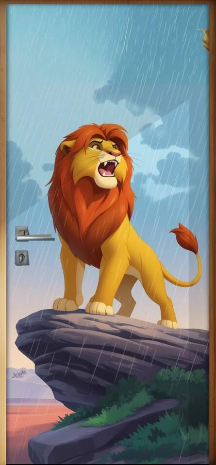 Adesivo de Porta Rei le�o