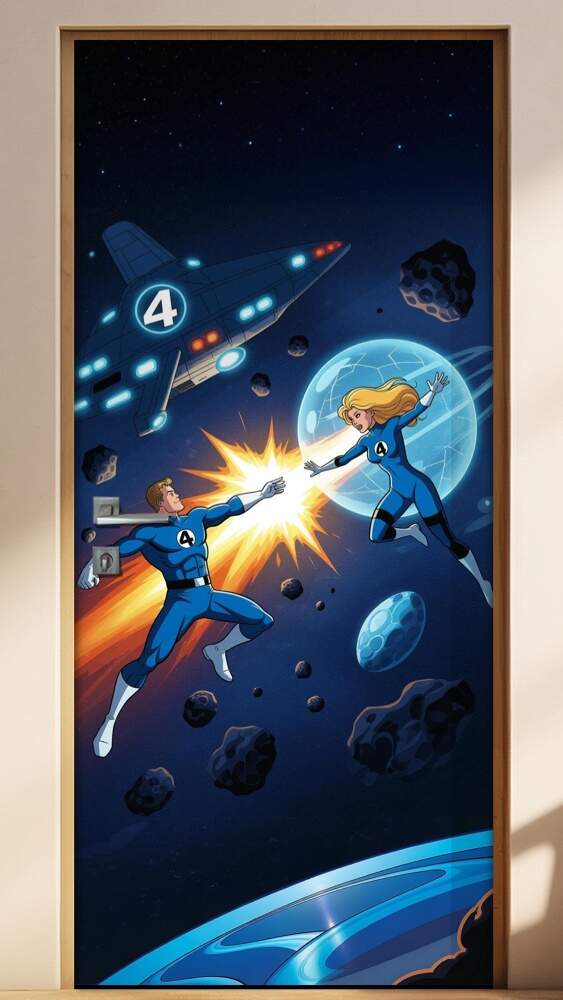 Adesivo de Porta Quarteto Fant�stico