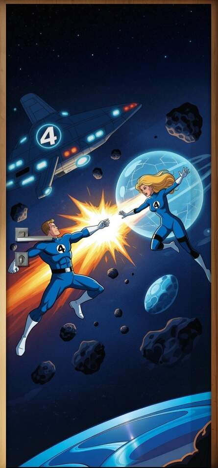 Adesivo de Porta Quarteto Fant�stico