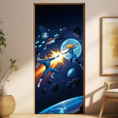 Adesivo de Porta Quarteto Fantstico