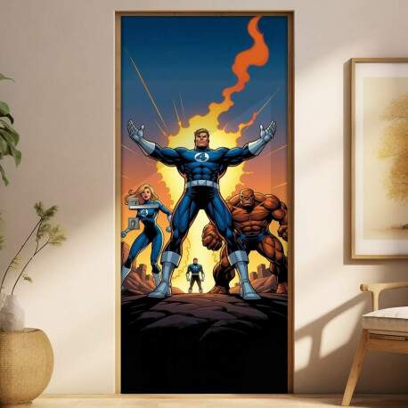 Adesivo de Porta Quarteto Fantstico