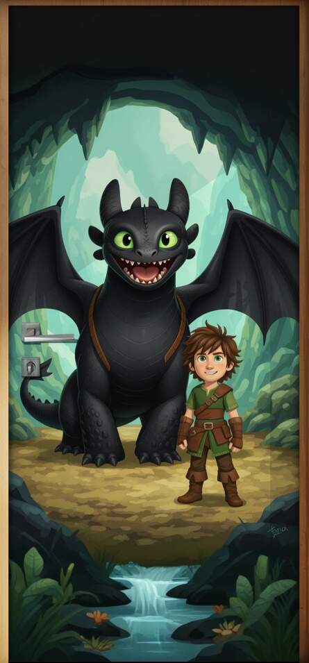 Adesivo de Porta Como Treinar o Seu Drag�o