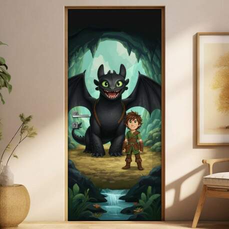 Adesivo de Porta Como Treinar o Seu Drago