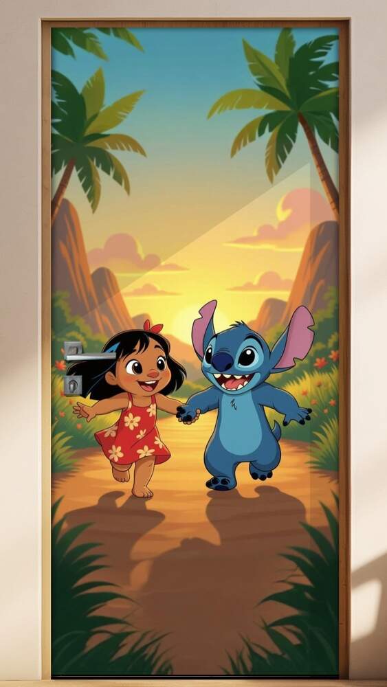 Adesivo de Porta Lilo & Stitch