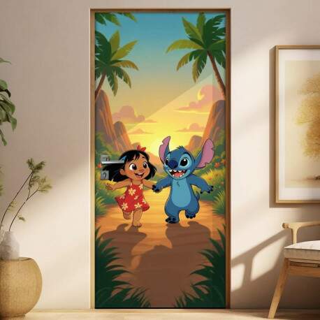 Adesivo de Porta Lilo & Stitch