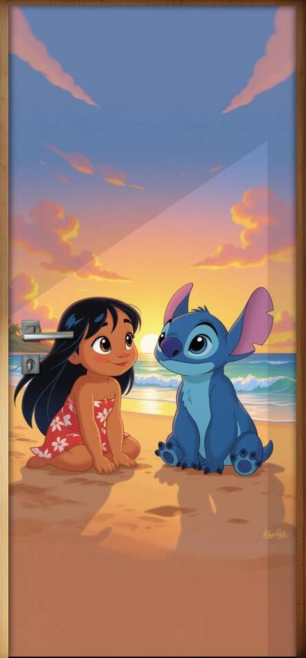 Adesivo de Porta Lilo & Stitch