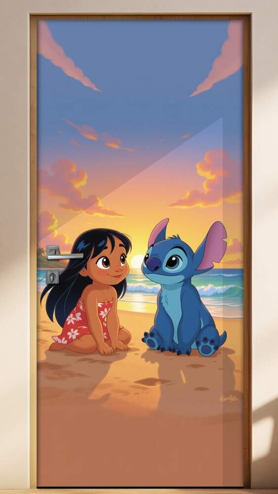 Adesivo de Porta Lilo & Stitch