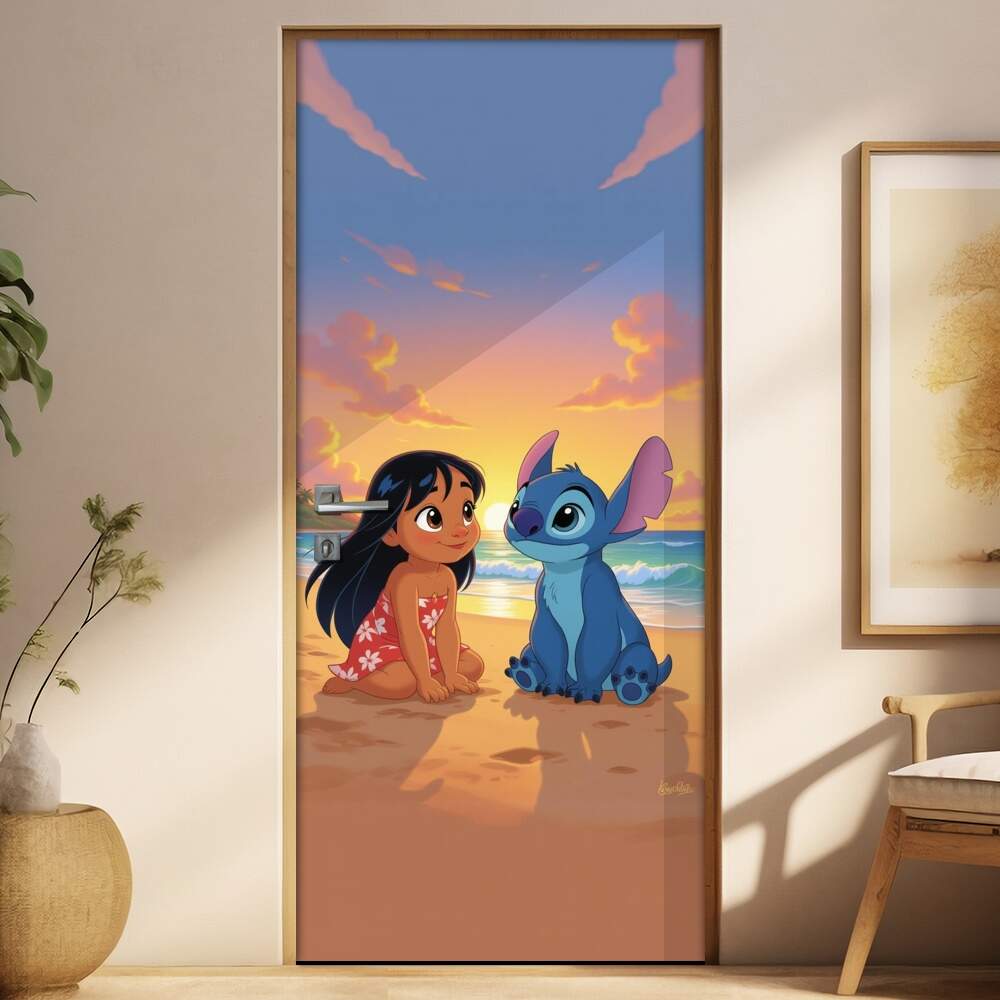 Adesivo de Porta Lilo & Stitch