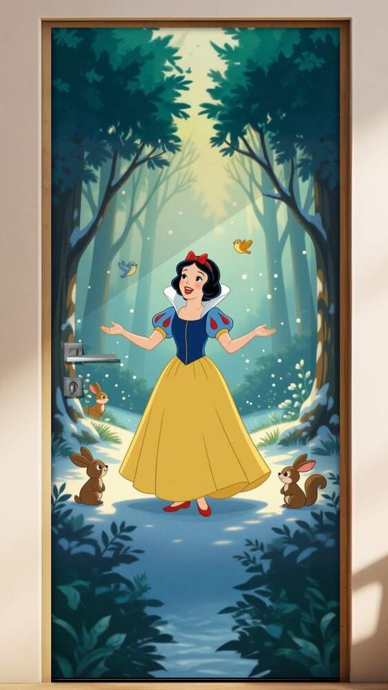 Adesivo de Porta Branca de Neve