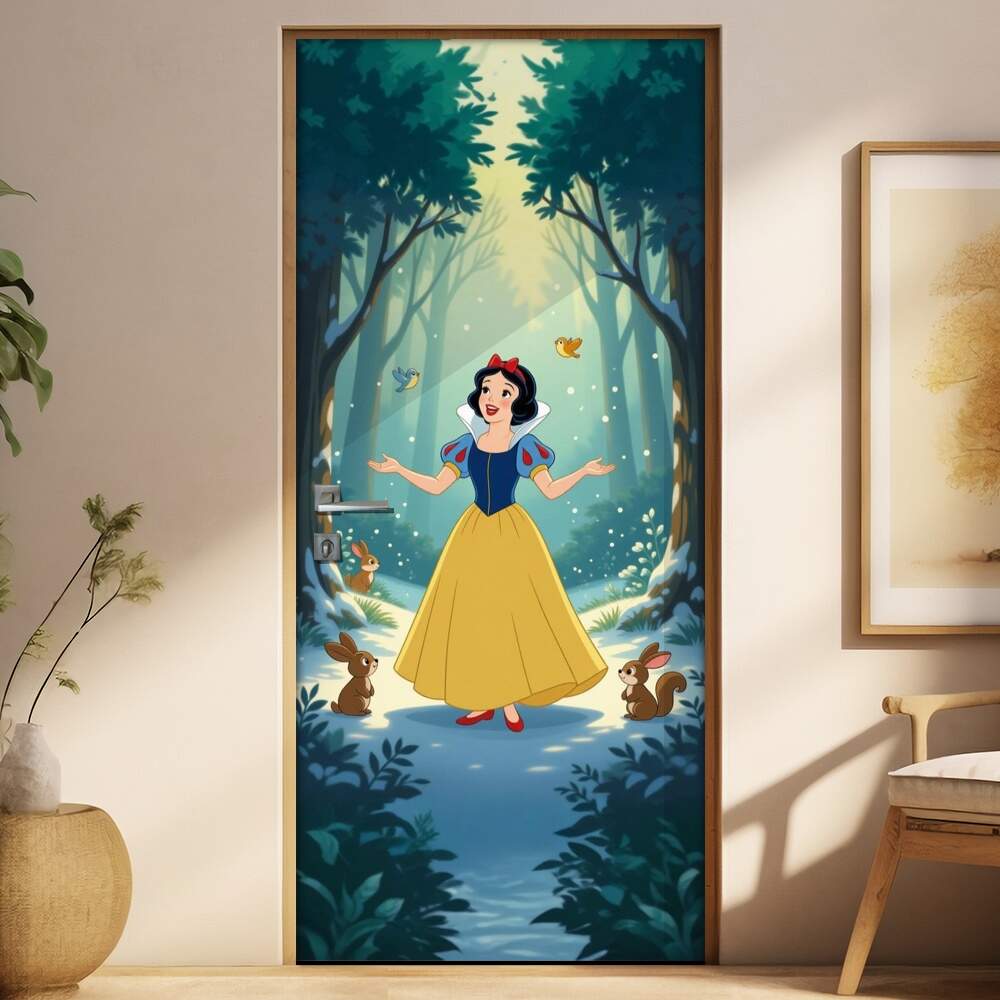 Adesivo de Porta Branca de Neve