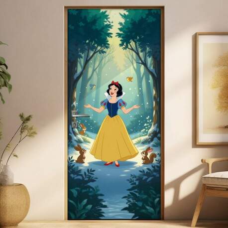 Adesivo de Porta Branca de Neve