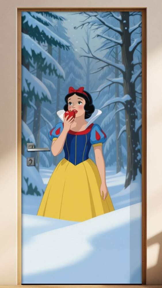 Adesivo de Porta Branca de Neve