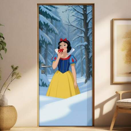 Adesivo de Porta Branca de Neve