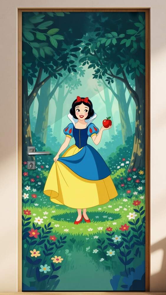 Adesivo de Porta Branca de Neve