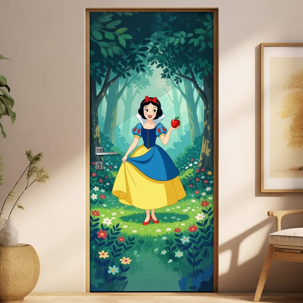 Adesivo de Porta Branca de Neve