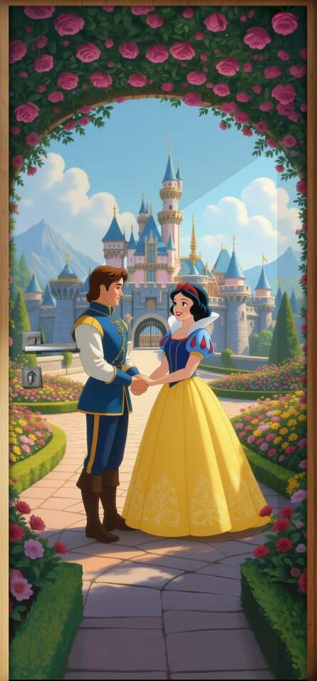 Adesivo de Porta Branca de Neve