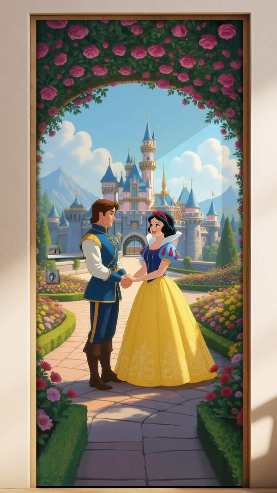 Adesivo de Porta Branca de Neve